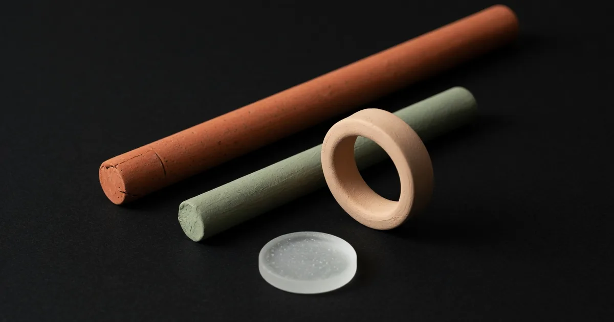 A short clay rod and a long terracotta rod on black, suggesting two different hiring clocks